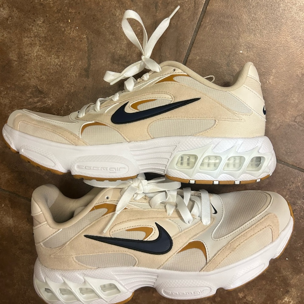 Nike Cream and Gold Athletic Shoes